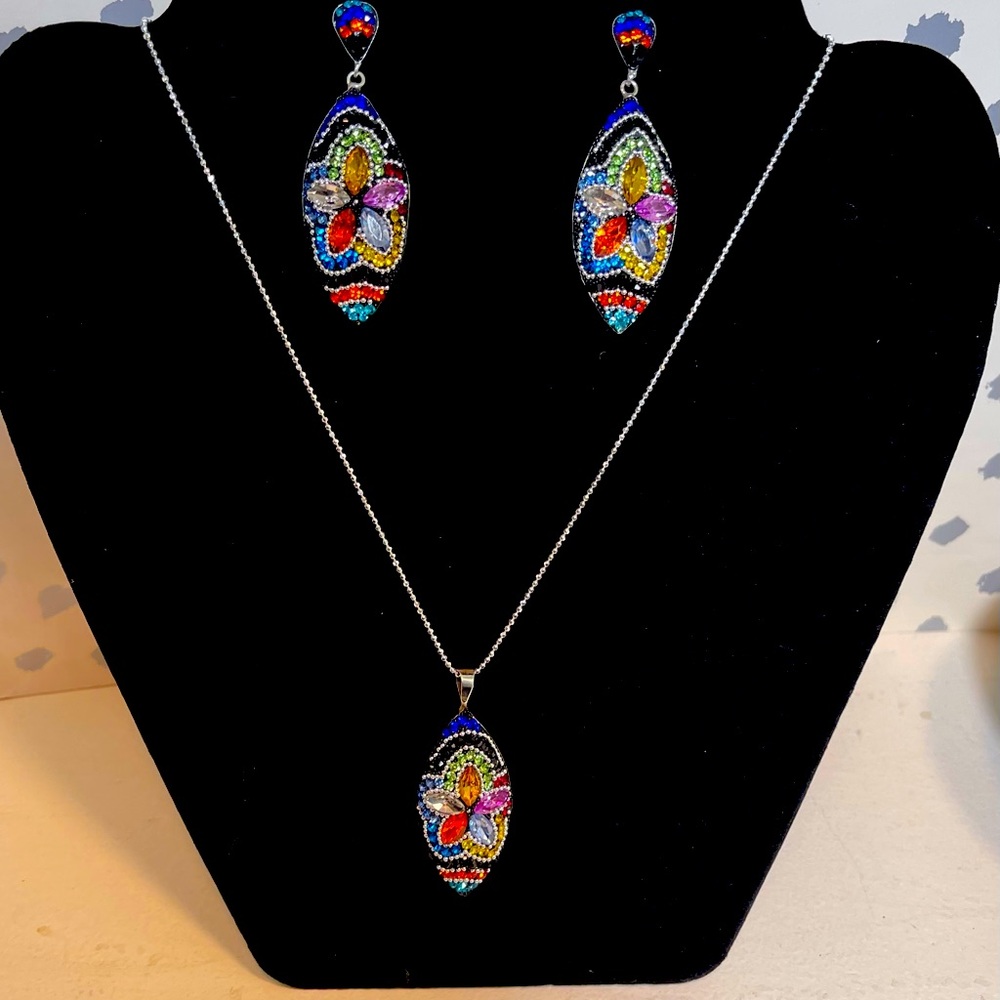 silver 925. necklace, earrings🌺